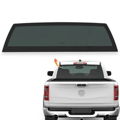 Rear Stationary Window Back Glass Replacement For 2009-2018 Dodge Ram 1500 2010-2025 Dodge Ram 2500 3500 4500 5500, Factory Privacy Tinted Solar Controlled Rear Window Glass