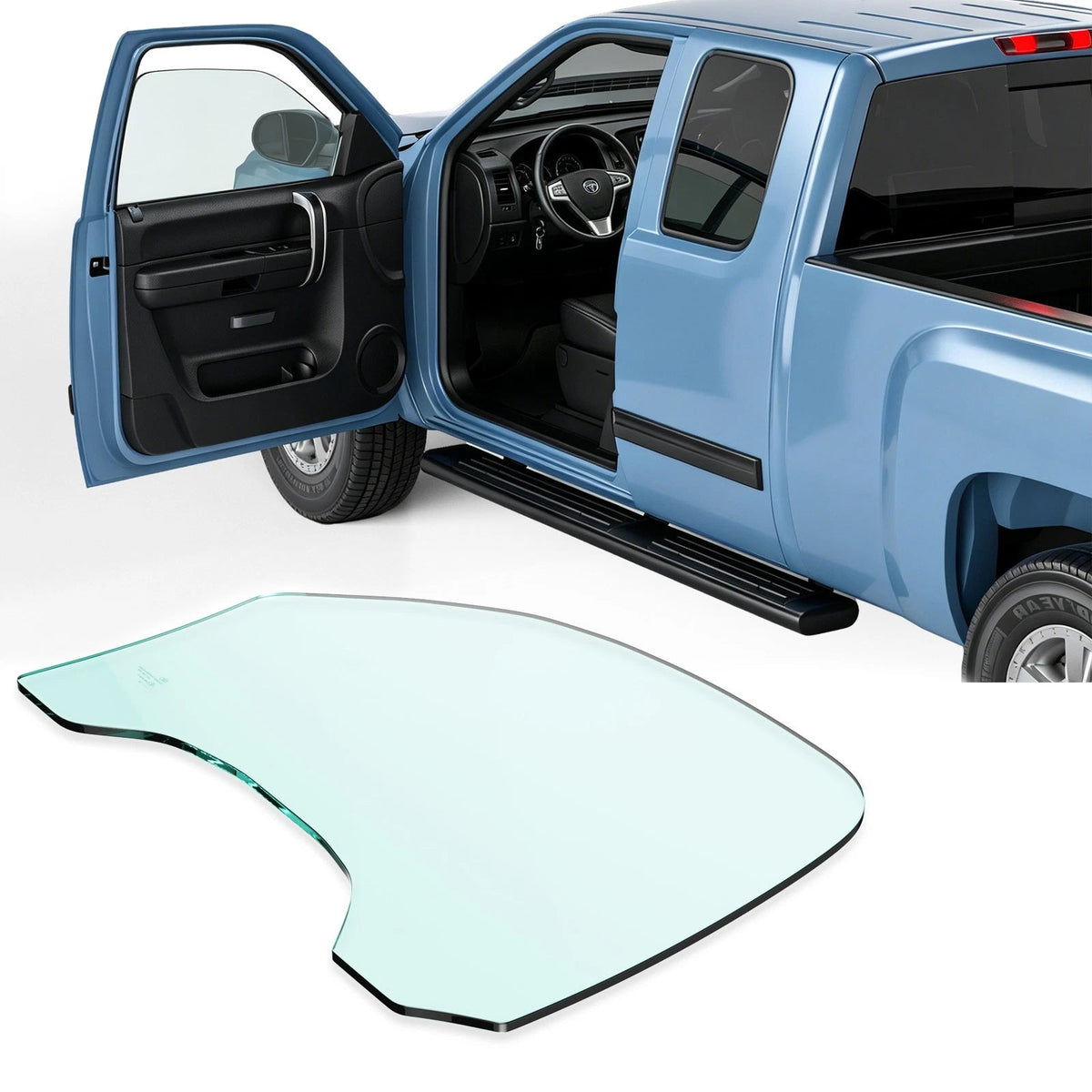 Front Driver Left Side Door Window Glass Replacement For 2007-2011 Chevy Silverado GMC Sierra 1500 2500 3500 Pickup