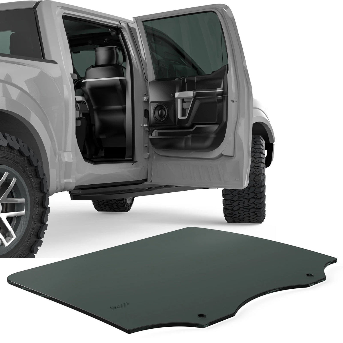 Rear Passenger Right Side Door Window Glass Replacement For 2015-2024 Ford F150 2017-2022 F250 F350 4 Door Crew Cab