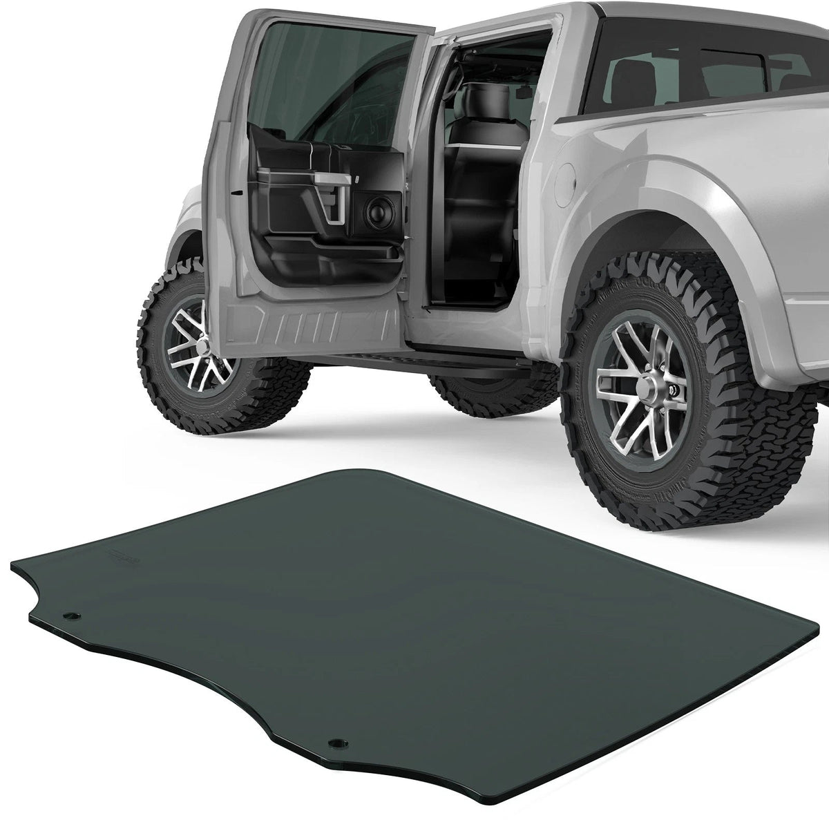 Rear Driver Left Side Door Window Glass Replacement For 2015-2024 Ford F150 2017-2022 F250 F350 4 Door Crew Cab