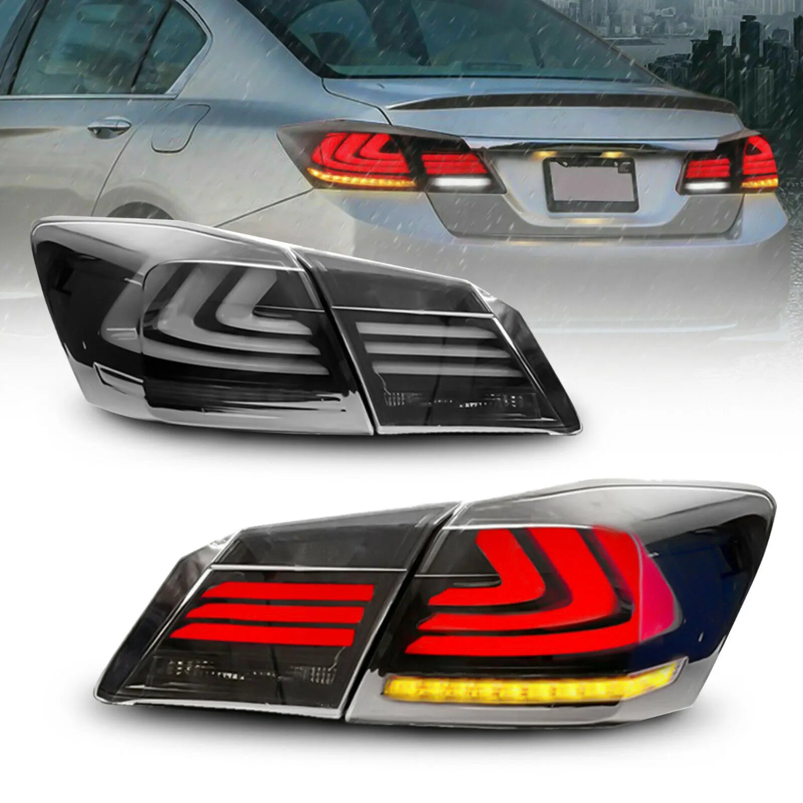 Smoke/Tinted LED Tail Lights for HONDA Accord 2013-2015 Rear Brake Lamp