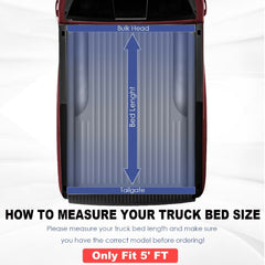 5FT Tri-Fold Soft Tonneau Cover For 2005-2025 Nissan Frontier | Fleetside Truck Bed & 2009-2014 Suzuki Equator