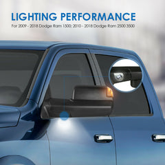 Towing Mirrors For 2009-2012 Ram 1500 Pair Power Heated LED Turn Signal w/ Puddle Lights