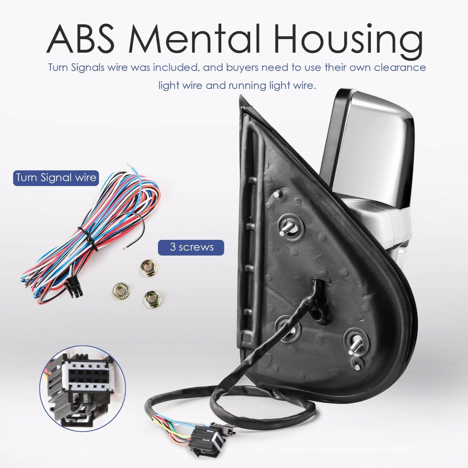 Chrome Power Heated Towing Mirrors With Dynamic Running Lights For 07-14 Chevy Silverado/GMC Sierra