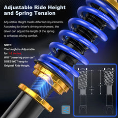 Coilover Suspension Spring Struts Kits For 08-13 Subaru Impreza Front & Rear 4PCS