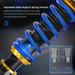 Adjustable height Coilovers Struts For MK2 MK3 1995-2002 Volkswagen Cabrio 85-99 Golf 85-99 Jetta (4PCS )