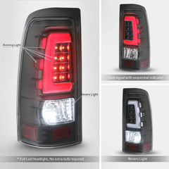 Clear LED Tail Lights Assembly For 1999-2006 Chevy Silverado GMC Sierra 1500 2500HD Rear Lamp (Fleetside Bed Models Only)