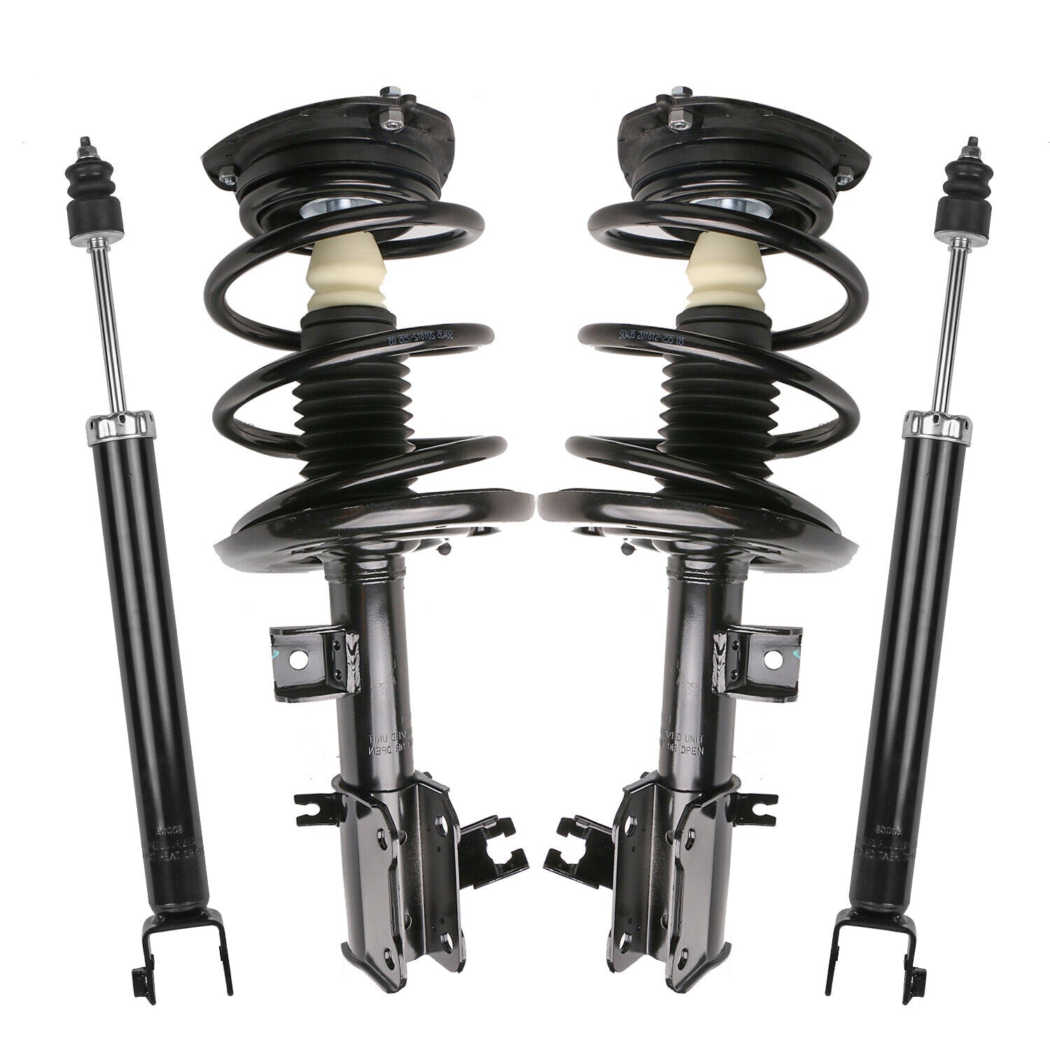 4x Front & Rear Complete Shock Struts & Coil Spring Assembly For 2007-2012 Nissan Altima 4CYL