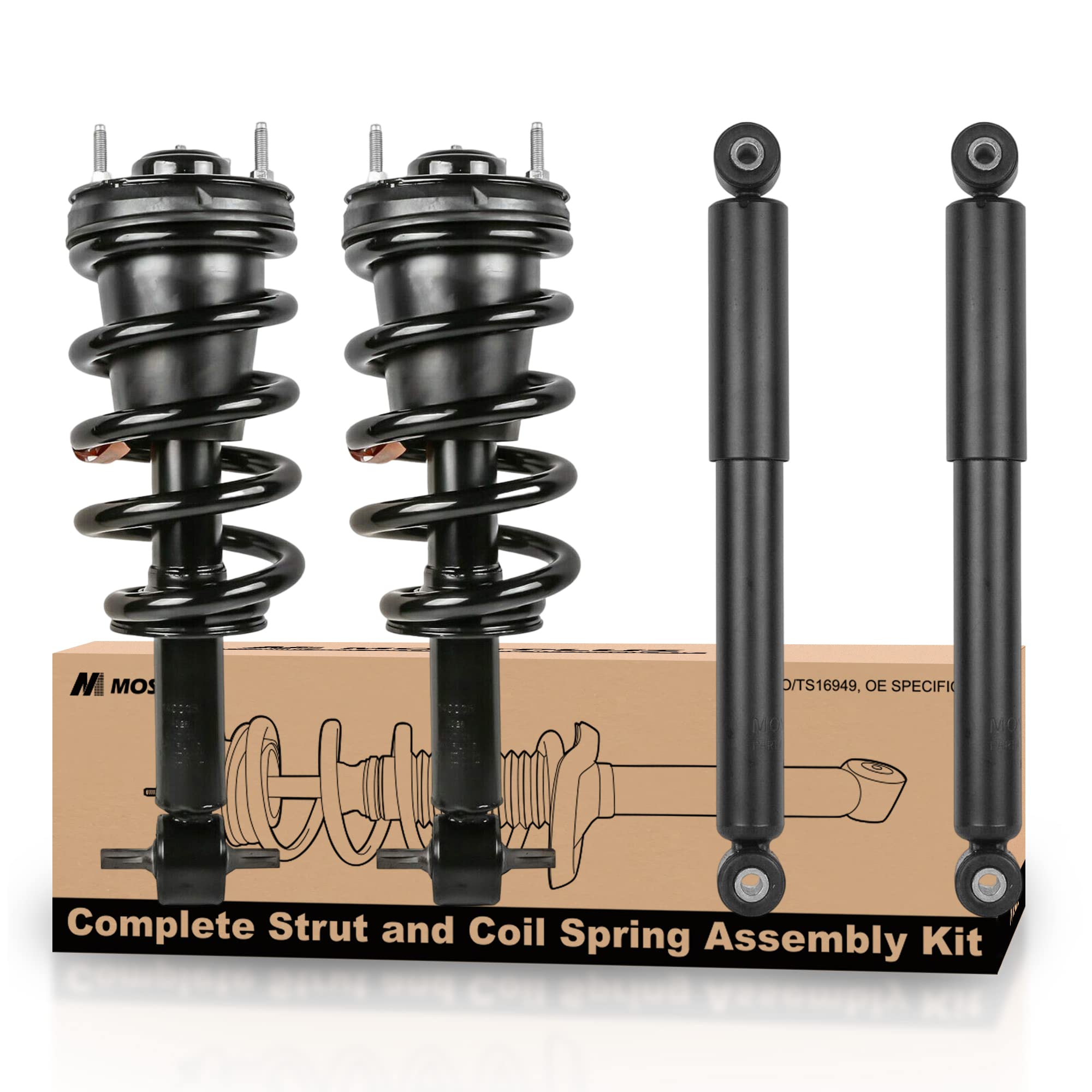 Front & Rear Shock Absorbers Struts For 2007-2014 Chevrolet Avalanche Suburban Tahoe GMC Yukon (Set of 4)