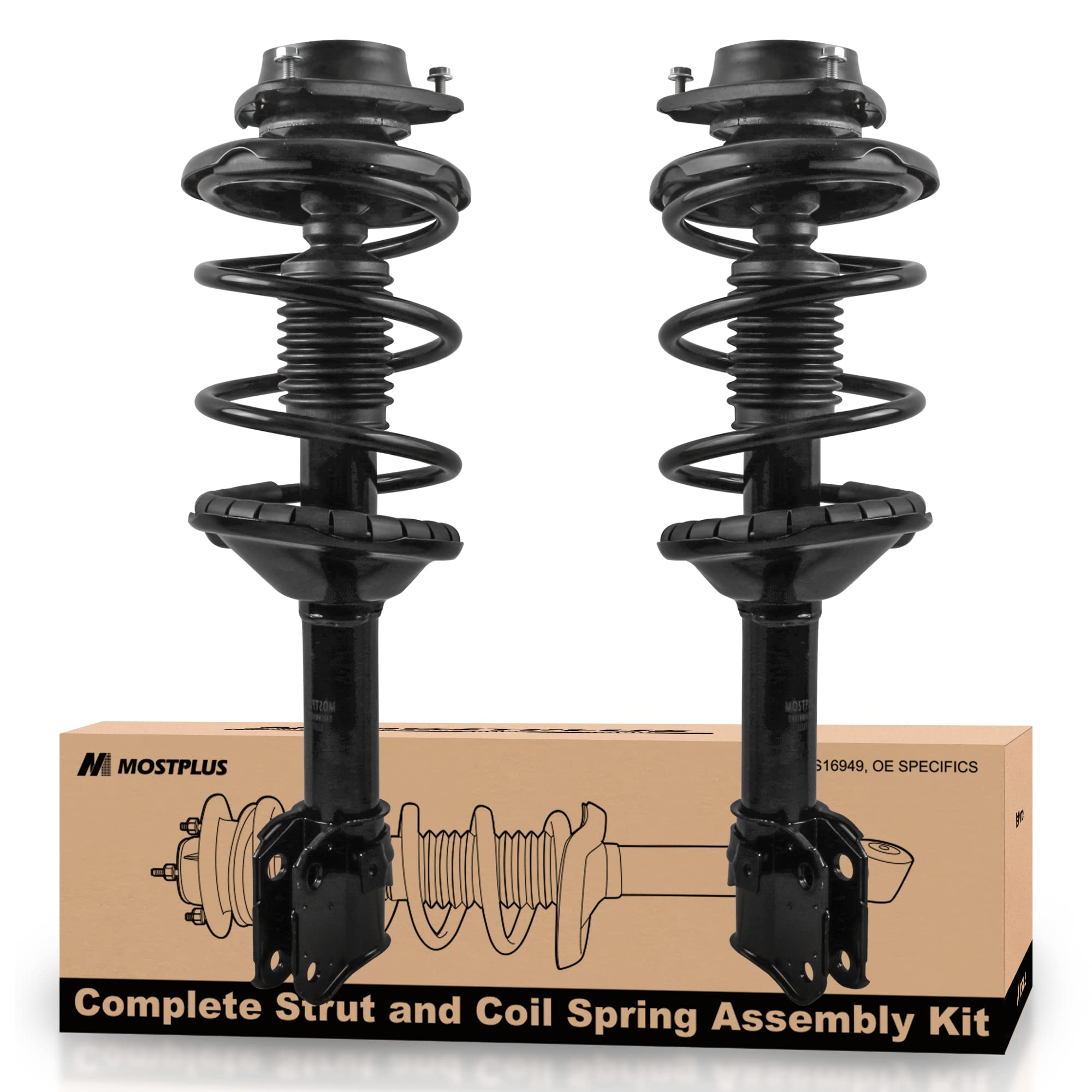 2x Front Complete Shock Struts w/ Coil Spring Assembly For 2000-2004 Subaru Outback AWD 11853 11854