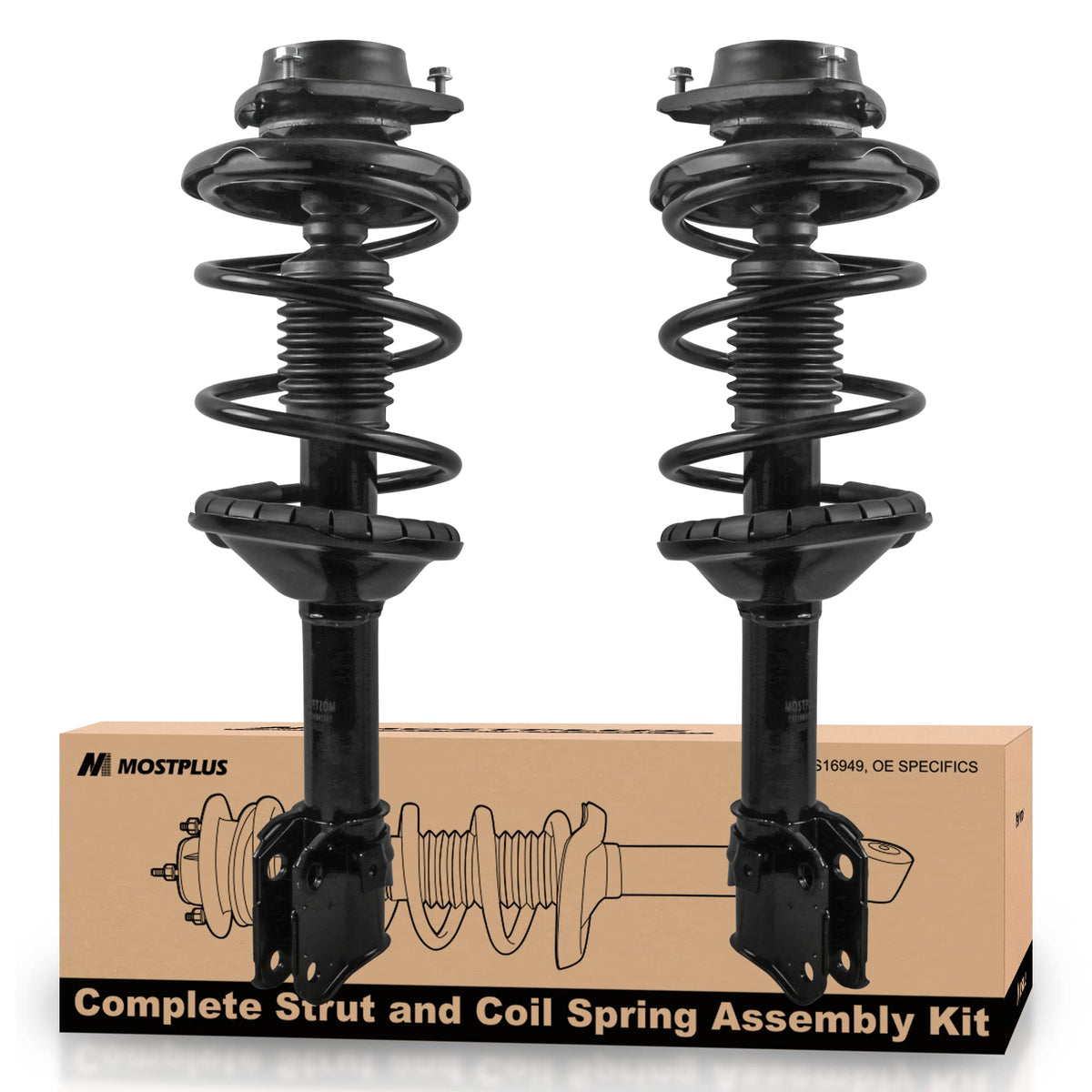 2x Front Complete Shock Struts w/ Coil Spring Assembly For 2000-2004 Subaru Outback AWD 11853 11854