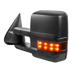 Black Power Fold & Heated Towing Mirrors For 2007-2013 Chevy Silverado Avalanche Suburban Tahoe/ GMC Sierra Yukon with Turn Light, Clearance Lamp, Control Switch