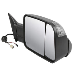 Black Power Heated Towing Mirrors with Led Signal Lights For 1998-2001 Dodge Ram 2PCS