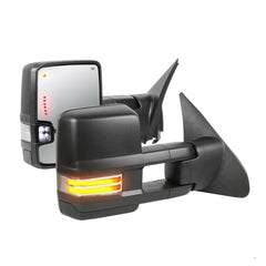 Power Heated Tow Mirror For 2007-2021 Toyota Tundra 2008-2017 Toyota Sequoia Sequential Signal, Amber Running Lights