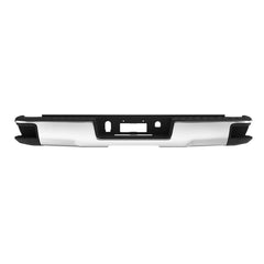 Chrome Steel Rear Bumper For 2014-2018 Chevy Silverado GMC Sierra 1500 w/o Sensor Holes, w/ Corner Steps