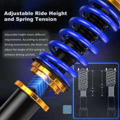 Adjustable Height Coilover Struts For Honda Prelude 1992-2001 4PCS