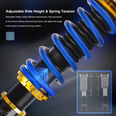 Coilovers Struts For 2007-2008 Honda Fit 1st Gen Adjustable Height Suspensions Coil Spring Struts(4Pcs)