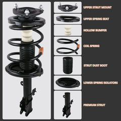 4x Front & Rear Complete Shock Struts & Coil Spring Assembly For 2003-2011 Honda Element 2.4L 171101 172135 172136