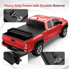 5.7FT/5.8FT Tri-Fold Soft Tonneau Cover For 2016-2024 Nissan Titan Truck Bed