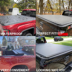 5.8FT Tri-Fold Soft Tonneau Cover For 2007-2013 Chevy Silverado & GMC Sierra 1500 | Fleetside Truck Bed