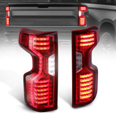 Red Clear Full LED Tail Lights Assembly For 2019-2021 Chevrolet Chevy Silverado 1500/ 2020-2021 2500 HD 3500HD Set of 2