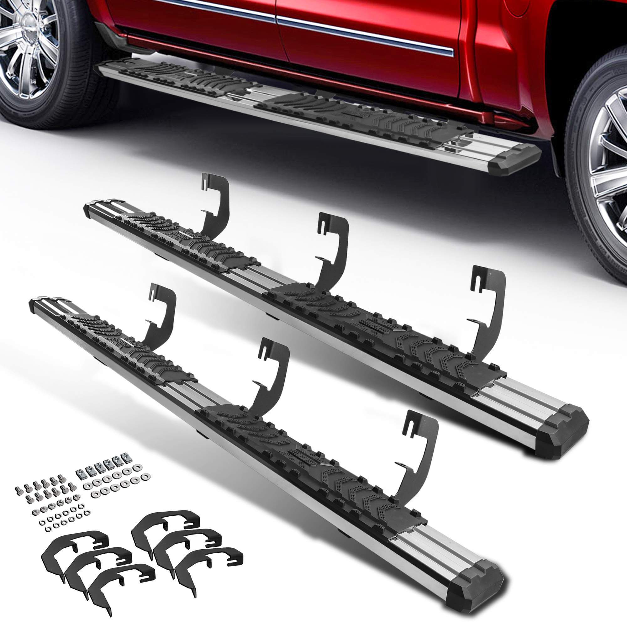 6" Running Board Nerf Bars For 2007-2018 Chevy Silverado/GMC Sierra 1500, 2007-2019 Silverado Sierra 2500HD 3500HD Crew Cab 6 inches Side Step