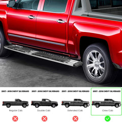 6" Running Board Nerf Bars For 2007-2018 Chevy Silverado/GMC Sierra 1500, 2007-2019 Silverado Sierra 2500HD 3500HD Crew Cab 6 inches Side Step