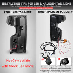 Smoked Full LED Tail Lights Assembly For 2019-2021 Chevrolet Chevy Silverado 1500/ 2020-2021 2500 HD 3500HD Set of 2