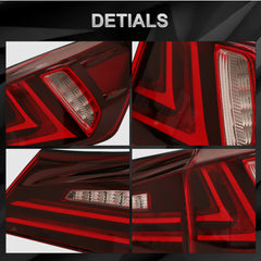 Red Clear LED Tail Lights For 2006-2012 Lexus IS350 IS250 Rear Lamps Set(2)