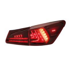 Red Clear LED Tail Lights For 2006-2012 Lexus IS350 IS250 Rear Lamps Set(2)