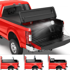 5.8FT Quad-Fold Soft Tonneau Cover For 2014-2019 Chevy Silverado/GMC Sierra 1500 (2019 Classic/Legacy ONLY) Fleetside