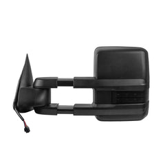 Black Power Heated Tow Mirrors For 1999-2002 Chevy Silverado Suburban Avalanche Tahoe GMC Sierra Yukon w/ Turn Signal Lights, Backup Light