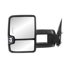 Black Power Heated Tow Mirrors For 1999-2002 Chevy Silverado Suburban Avalanche Tahoe GMC Sierra Yukon w/ Turn Signal Lights, Backup Light