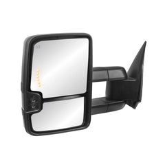 Black Power Heated Tow Mirrors For 1999-2002 Chevy Silverado Suburban Avalanche Tahoe GMC Sierra Yukon w/ Turn Signal Lights, Backup Light