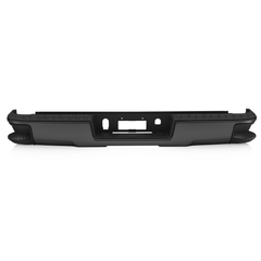 Black Steel Rear Bumper For 2014-2018 Chevy Silverado GMC Sierra 1500 w/o Sensor Holes