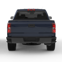 Black Steel Rear Bumper For 2014-2018 Chevy Silverado GMC Sierra 1500 w/o Sensor Holes