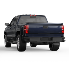 Black Steel Rear Bumper For 2014-2018 Chevy Silverado GMC Sierra 1500 w/o Sensor Holes