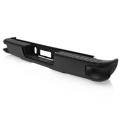 Black Steel Rear Bumper For 2014-2018 Chevy Silverado GMC Sierra 1500 w/o Sensor Holes