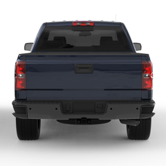 Black Rear Bumper For 2014-2018 Chevy Silverado GMC Sierra 1500 w/ Park Assist Sensor & Corner Step