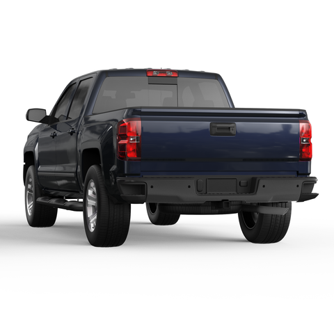 Silverado 1500 Rear Bumper; Pre-Drilled for Backup Sensors; Black (19-26 Silverado 1500 w/o Factory Dual Exhaust) - Free Shipping Silverado 1500 Rear Bumper; Pre-Drilled for Backup Sensors; Black (19-26 Silverado 1500 w/o Factory Dual Exhaust) - Free Shipping