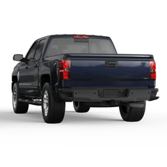 Black Rear Bumper For 2014-2018 Chevy Silverado GMC Sierra 1500 w/ Park Assist Sensor & Corner Step