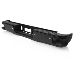 Black Rear Bumper For 2014-2018 Chevy Silverado GMC Sierra 1500 w/ Park Assist Sensor & Corner Step