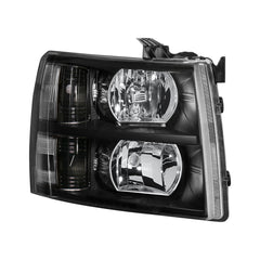 Headlight Assembly For 2007-2013 Chevrolet Silverado 1500 2500HD 3500HD Front Lamp with Black Housing/Clear Lens/Clear Reflector