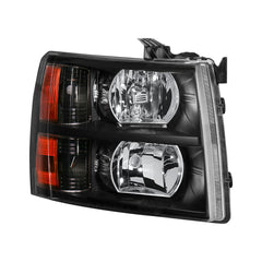 Headlight Assembly For 2007-2013 Silverado 1500 2500HD 3500HD Front Lamp with Black Housing/Clear Lens/Amber Reflector