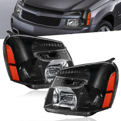 Black Housing Headlights Front Lamps For 2005-2009 Chevrolet Equinox 2pcs