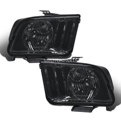 Smoke Lens Headlights Front Lamps For 2005-2009 Ford Mustang 2pcs
