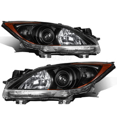 Chrome Housing Headlights For 2010-2013 Mazda 3 Sport Front Lamps 2pcs