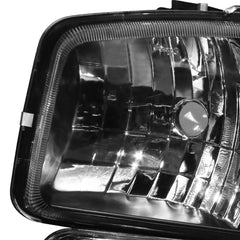 Headlight Assembly Compatible with 1999-2006 GMC Sierra 1500/2500/3500, 2000-2006 Yukon with Black Housing/Clear Lens/Clear Reflector