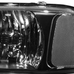 Headlight Assembly Compatible with 1999-2006 GMC Sierra 1500/2500/3500, 2000-2006 Yukon with Black Housing/Clear Lens/Clear Reflector