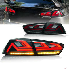 4Pcs Tail Lights For 08-17 Mitsubishi Lancer EX EVO X Sedan Rear Lamps